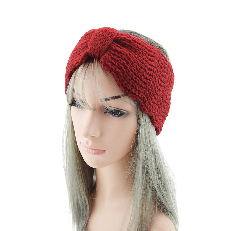 

Warmer Ear Headband Soft Head Wrap Knitted Wool Warm Wash Face Hair Band Elastic Handmade Small Waves Hair Accessories