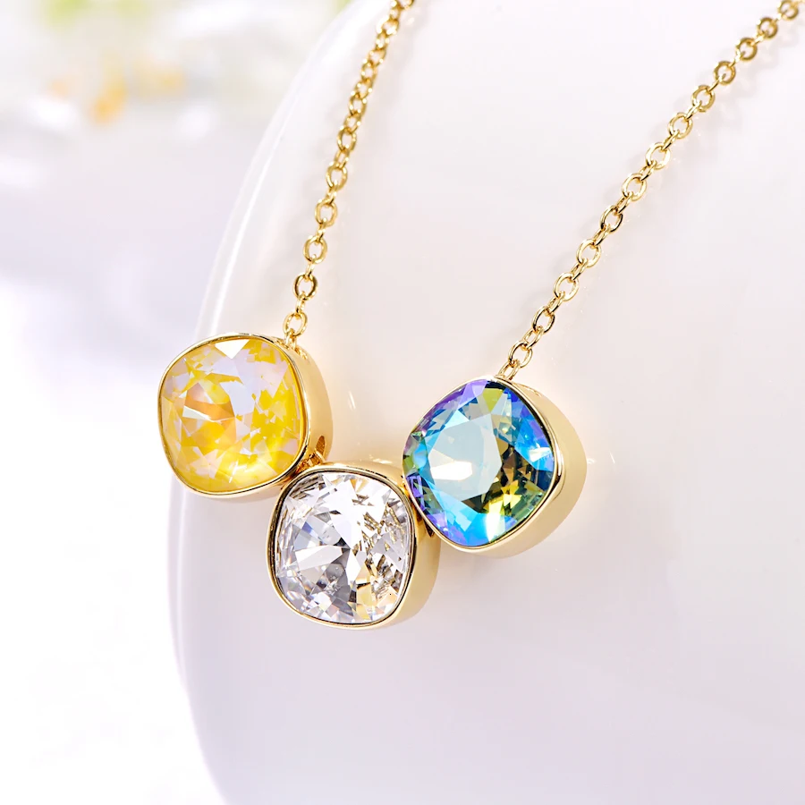 100% кристаллы Swarovski подвески ожерелья для женщин Новая мода DIY красочные бусы