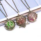 Ароматерапия Ожерелье винтажное медное Древо жизни сова медальоны для парфюма Арома эфирное масло диффузор ожерелье подвеска с подушечками