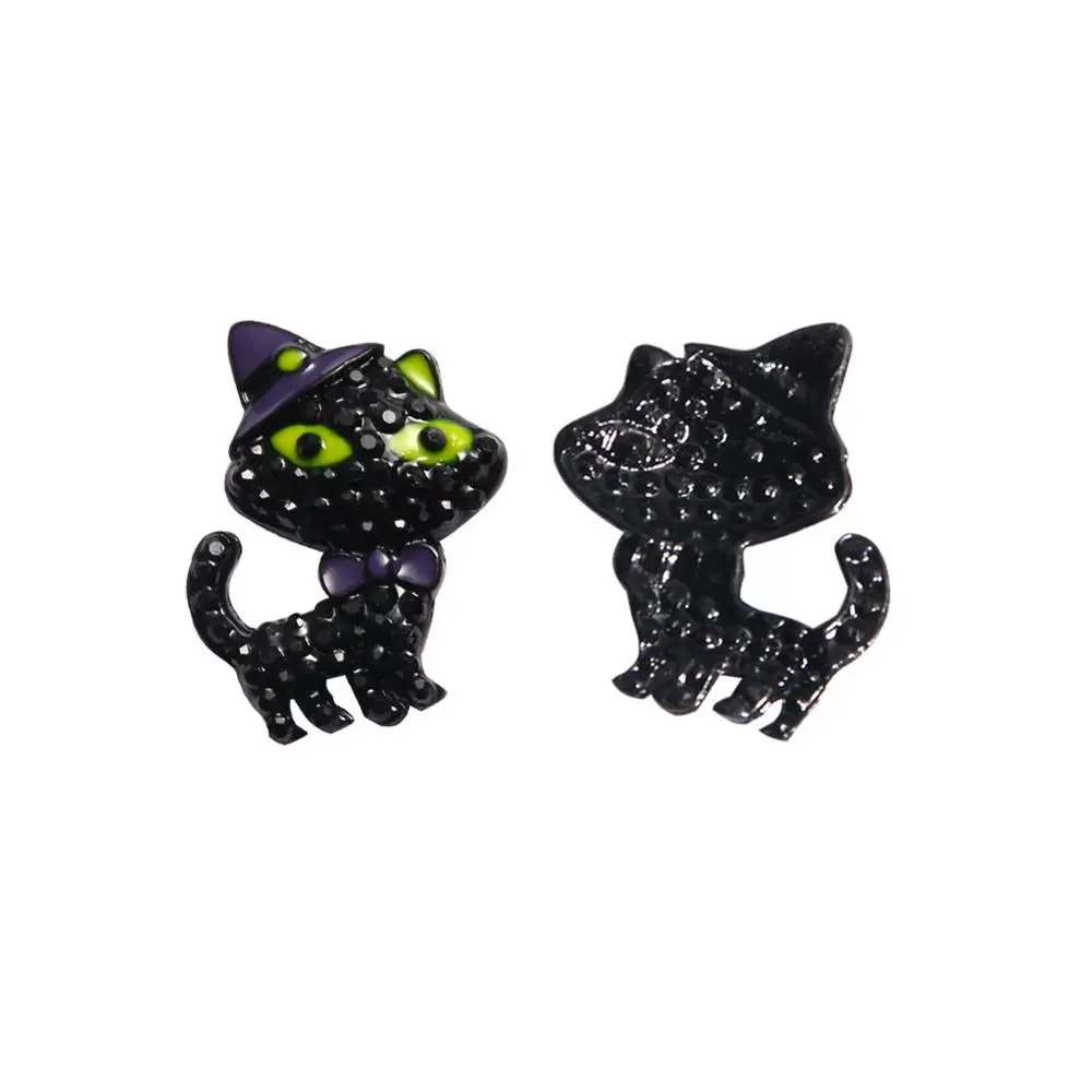 2 pieces black cat 19~ 31 мм Стразы для праздников, Хэллоуина, Рождества, пуговицы с плоским основанием и ползунок, украшение для рукоделия, бант для волос, цветок, 2 шт - Цвет: 2 pieces black cat