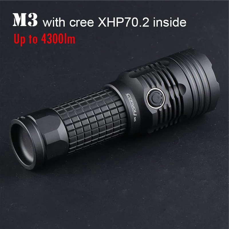 Самый мощный светодиодный фонарик Convoy M3 с Cree XHP70.2 26650 фонарь для кемпинга охоты