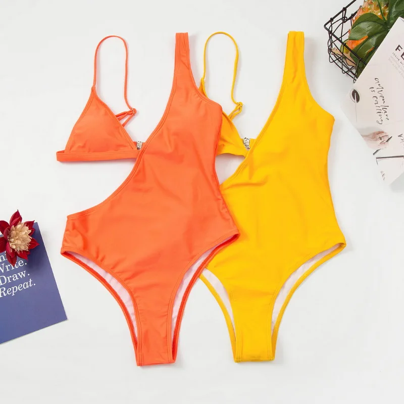 

Сексуальный цельный купальник для женщин 2021, однотонный купальный костюм с пуш-ап, Модный Купальник, Женский Монокини, пляжная одежда, боди