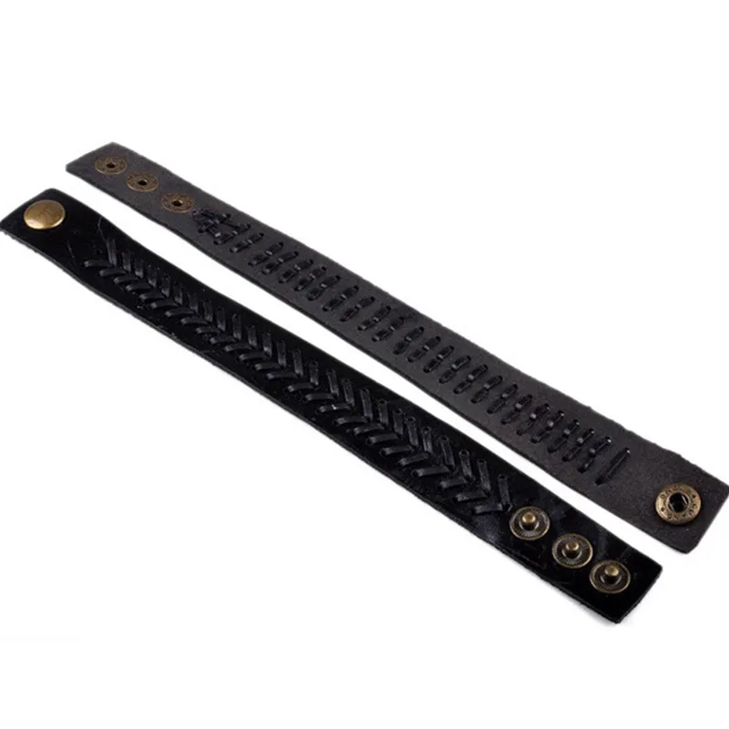 2017 панк браслет из натуральной кожи мужские винтажные широкие браслеты с