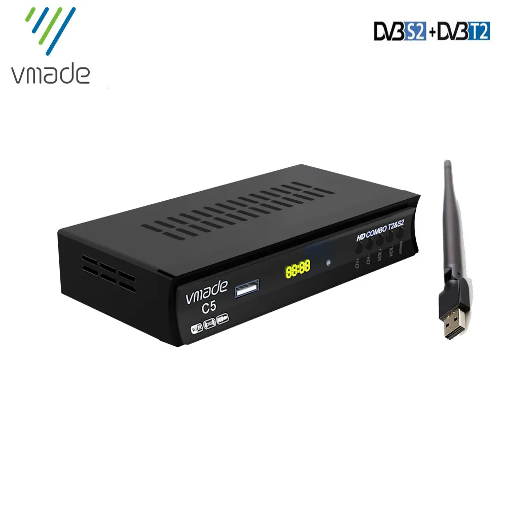 HD 1080P DVB T2 S2 комбинированный приемник ТВ тюнер спутниковый с поддержкой Европы wifi