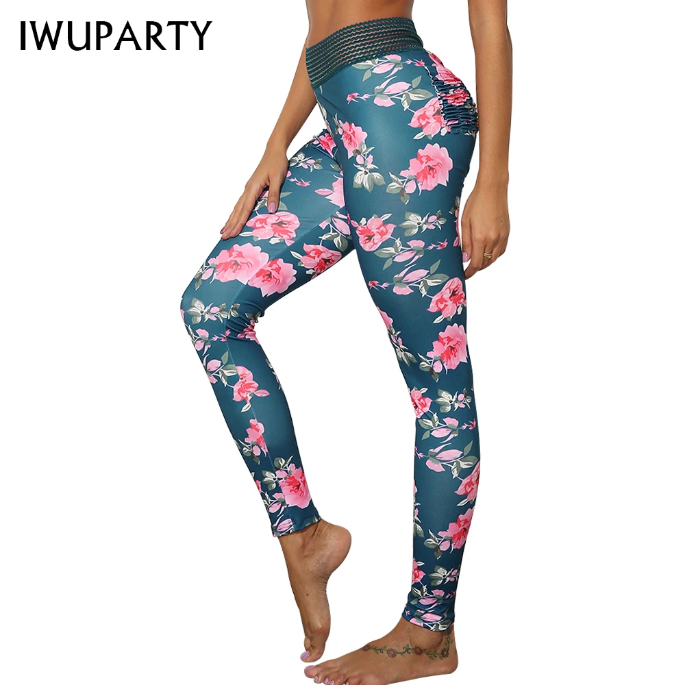 Дропшиппинг пикантные леггинсы с цветочным принтом кружевом складные карманы