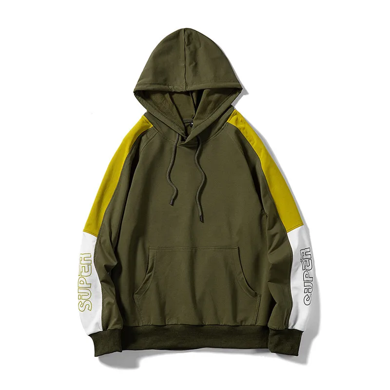 

Fojaganto Brand Men Letter Hoodies Sweatshirts Mens Street Trend Splice Hoodies New Male Casual Hoodie Sweatshirt