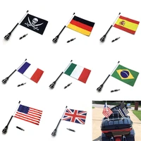 motorcycle rear side mount luggage rack vertical flag pole national flag for harley sportster xl883 1200 touring road king glide
