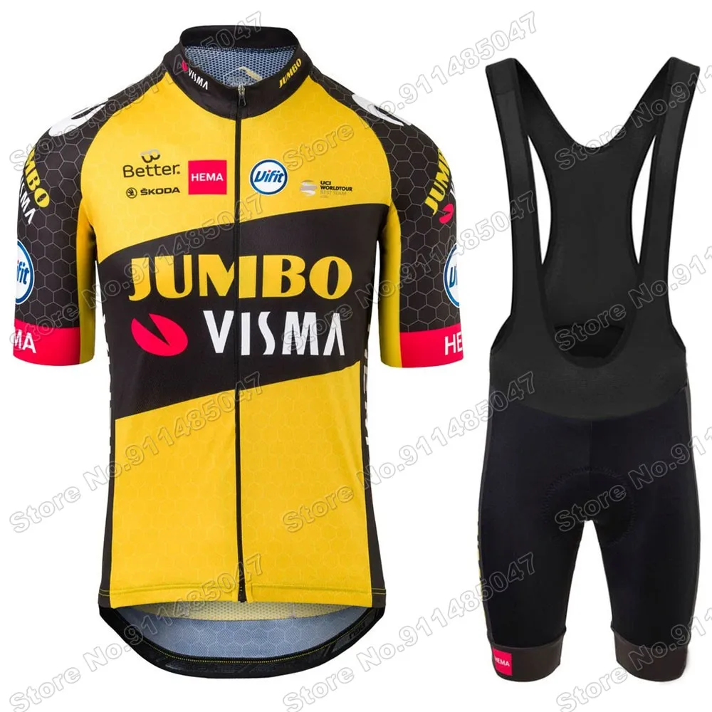 

Team Jumbo Visma 2021 Mens Cycling Jersey Set Men Summer Clothing Road Bike Shirts Suit Bicycle Bib Shorts MTB Wear Fietskleding