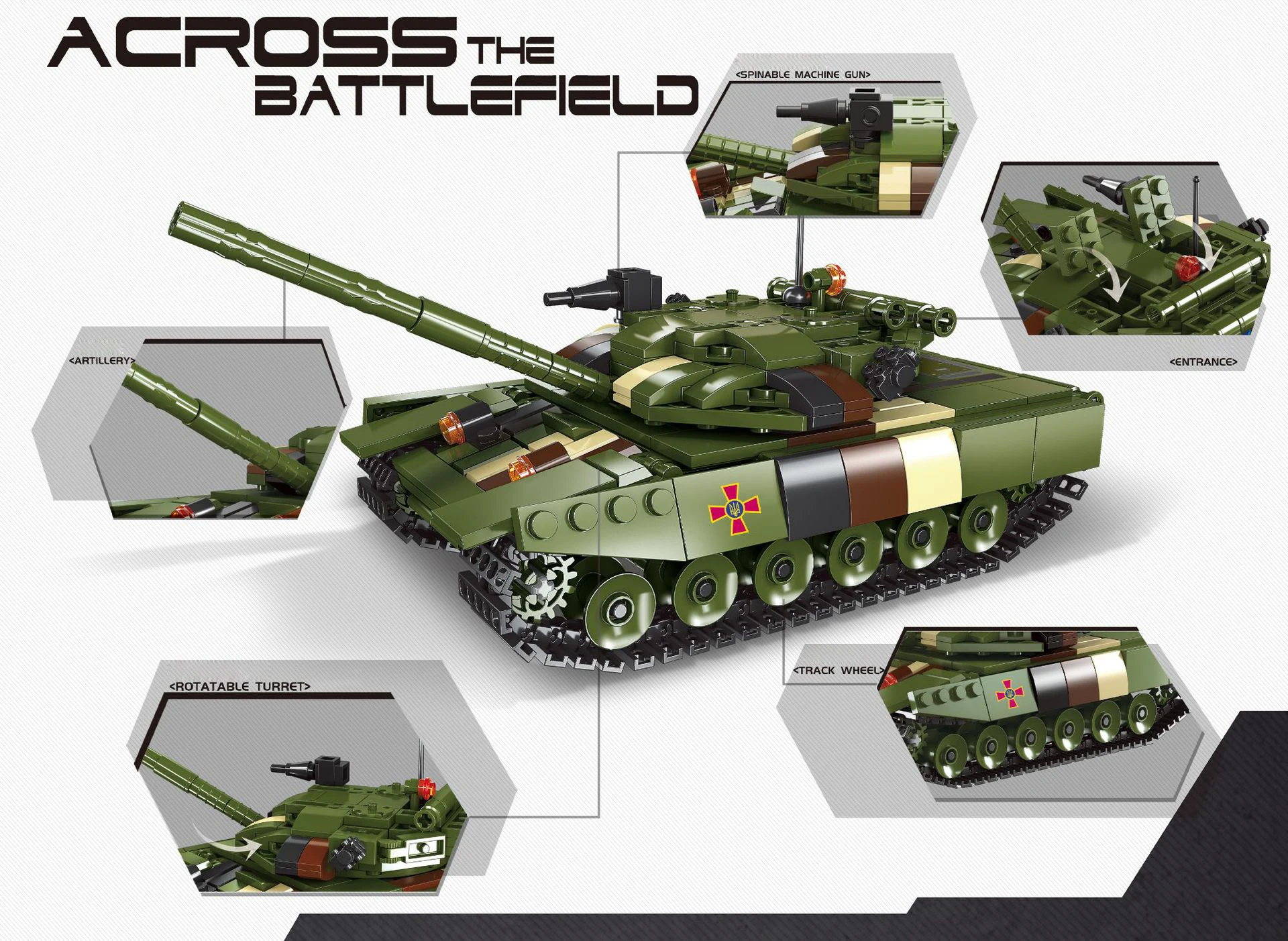 Modern military Soviet Union T-64 main battle tank batisbricks building block ww2 vehicle brick toys collection for boys gift | Игрушки и