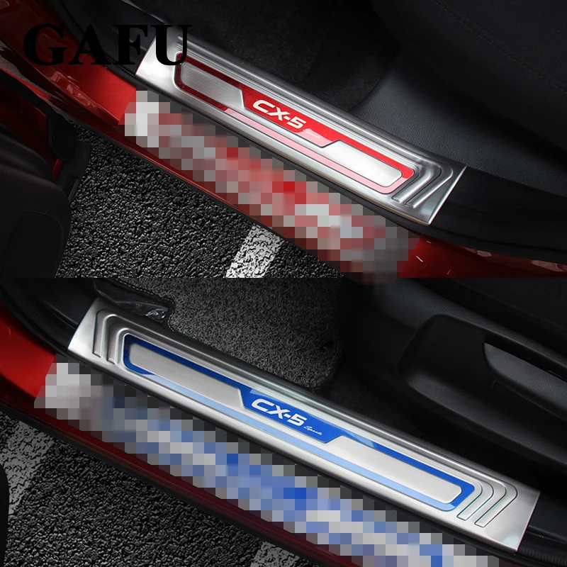 4 шт. защитная Накладка на порог двери для Mazda cx5 cx 5 2018 2019 2020|scuff plate|stainless steel scuff platesill