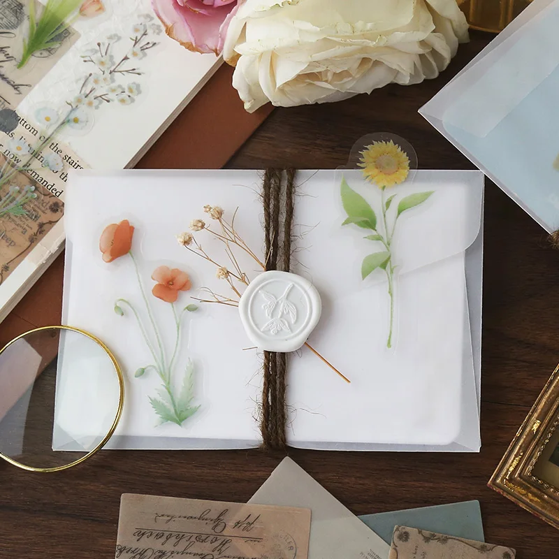 Стикеры декоративные junklog 40 шт./набор Осенние цветы буквы дневник канцелярские