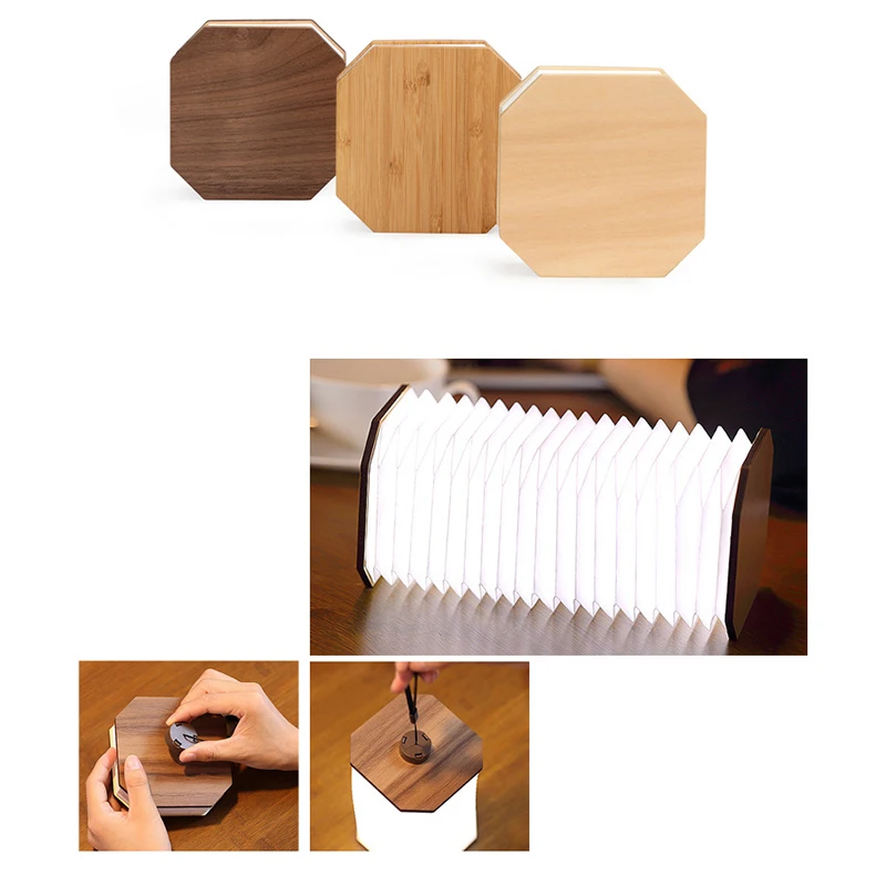 

LED Organ Small Book Lamp Creative Wooden Style Simple Bedside Indoor Lighting Decoration USB Table Lamp Net Red Night Light