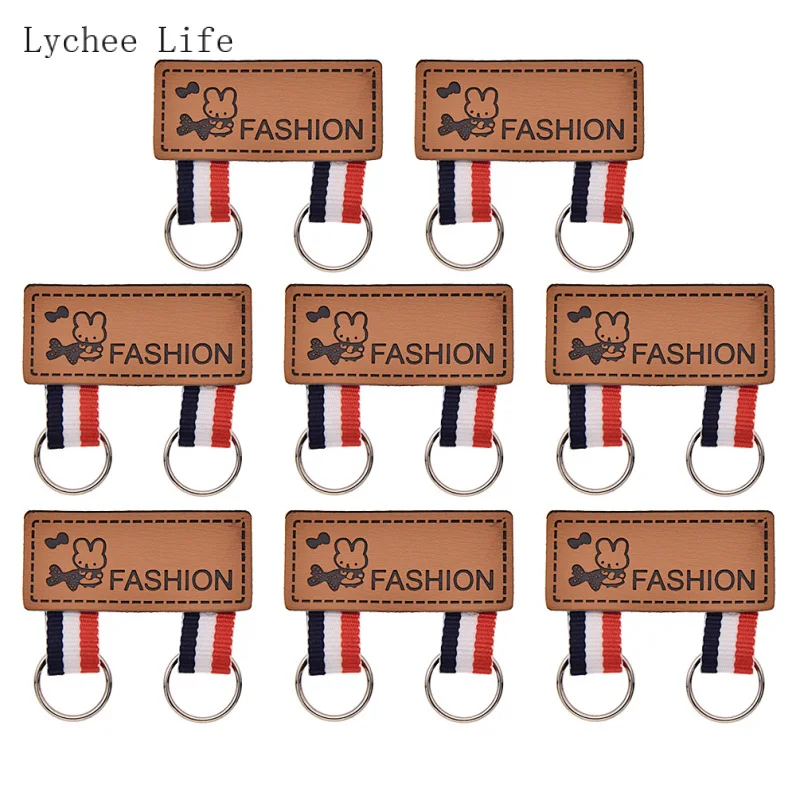 Lychee Life 8 16 шт. милый кролик кожаные этикетки ручной работы для одежды Diy материалы