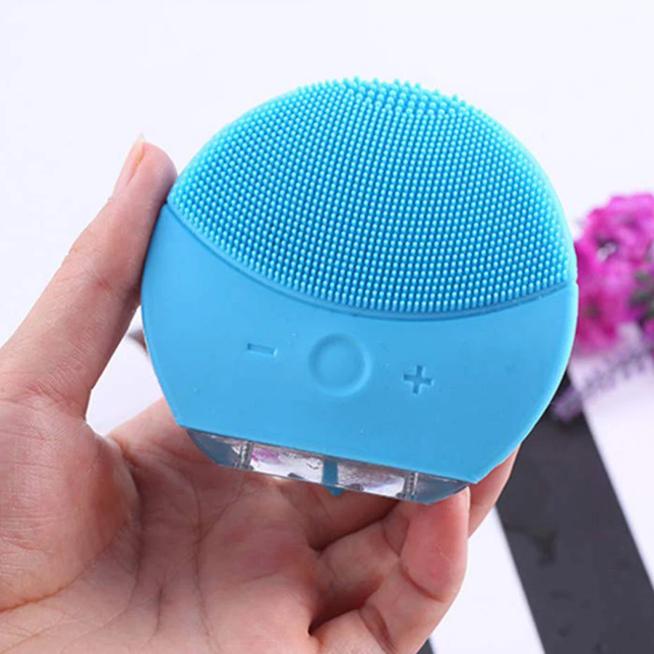 

Ultrasonic Silicone Electric Facial Cleansing Brush Sonic Face Cleanser Cleansing Skin Mini Washing Massager Brush Rechargeable