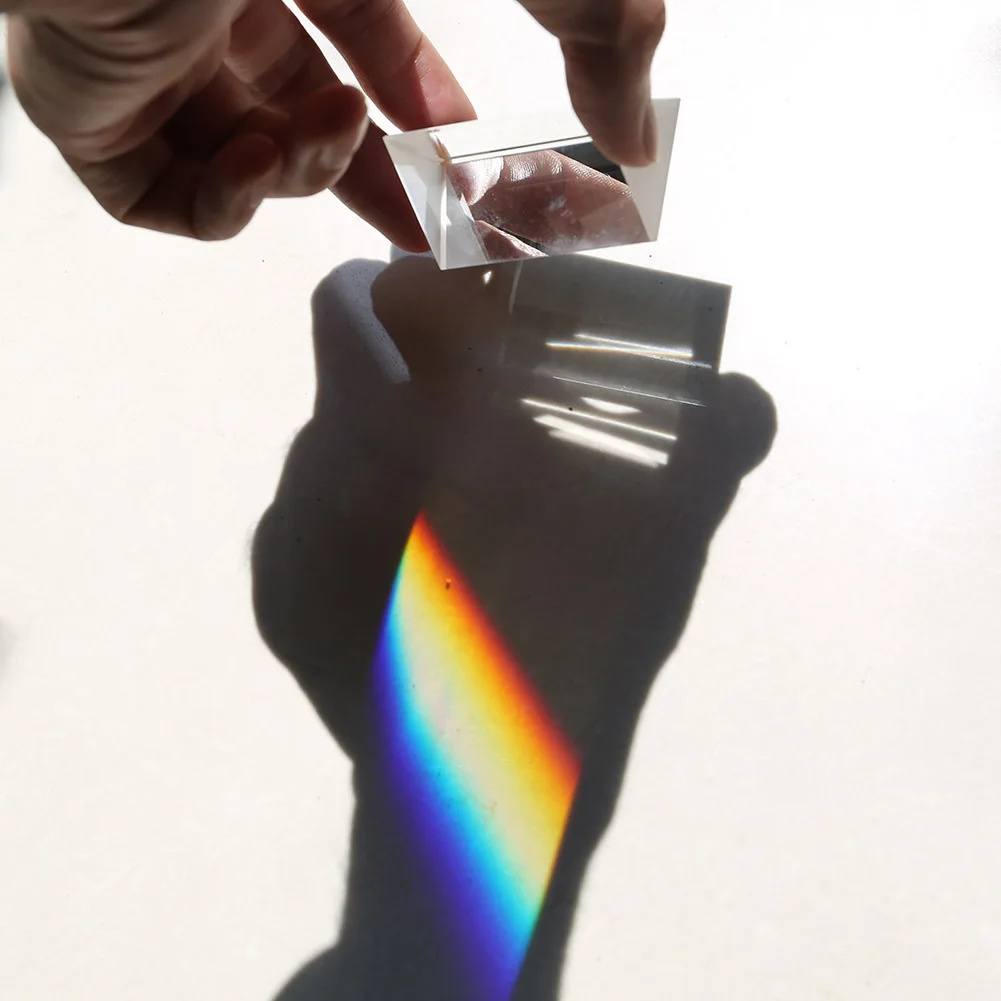 5 см Оптическое стекло Тройная треугольная призма рефрактор физический