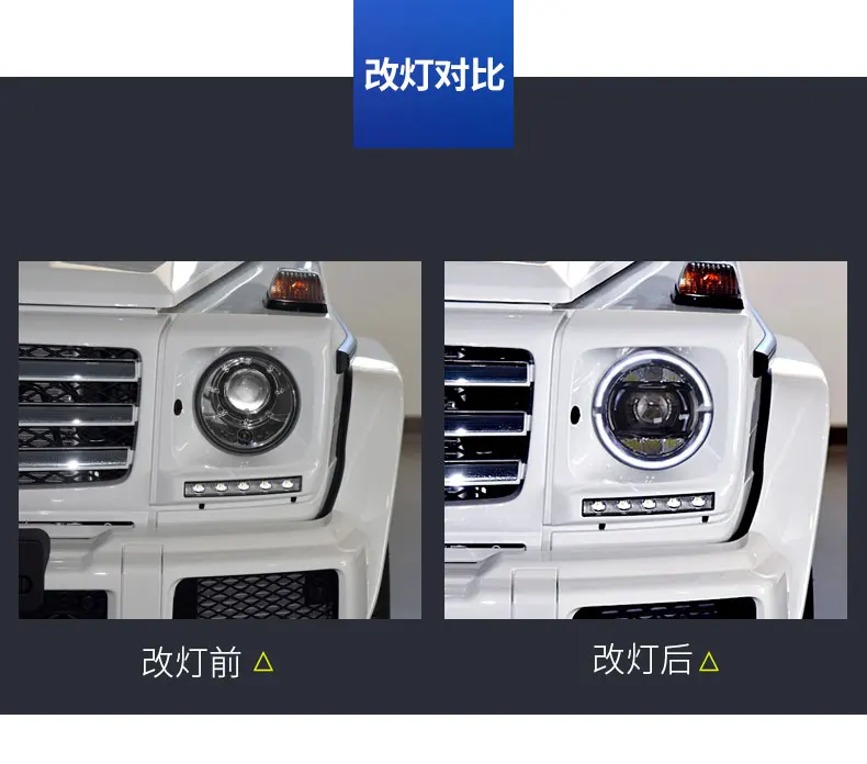 DY_L автомобильный Стайлинг для Benz W463 G350/G500/G55/G63 полный светодиодный фары Полный светодиодный корпус передней фары светодиодный бифокальный объектив