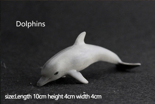 Оригинальные наборы животных океанов sealife, синий кит, Акула, челюсти, тигр, Кит-убийца, leatback, Детская обучающая игрушка, детский подарок - Цвет: dolphin