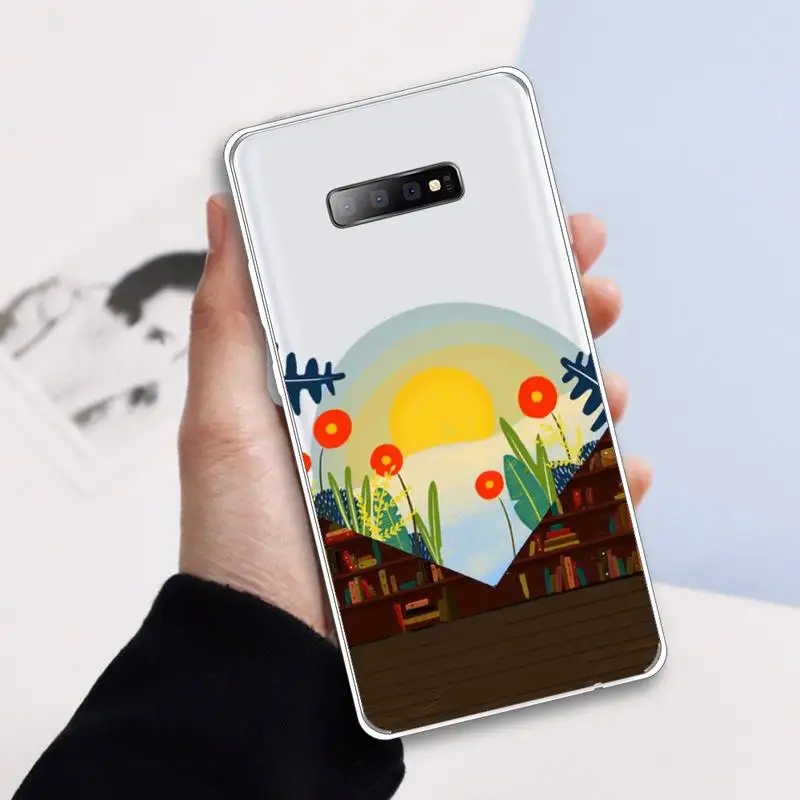 

Hand Painted Town Scene Phone Case Transparent For Samsung Galaxy A 71 21s S note 8 9 10 plus 20 ultra