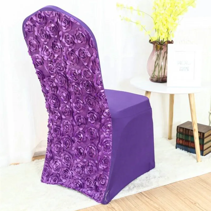50 шт. свадебные спандекс стул с розочками Чехлы эластичная лайкра розы чехлы на