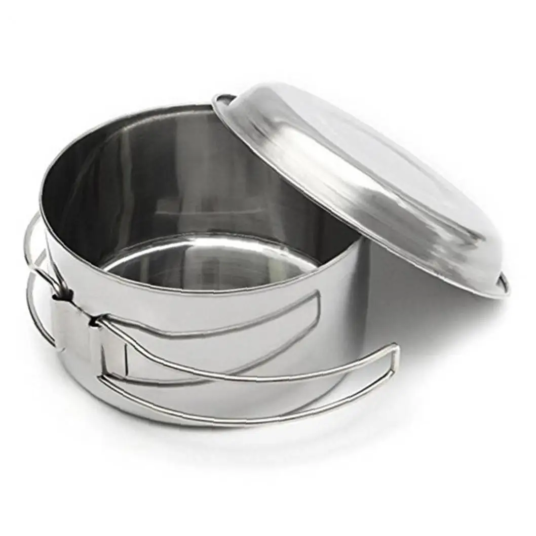 Альпинизма из нержавеющей стали кемпинг открытый огонь посуда с кастрюлей