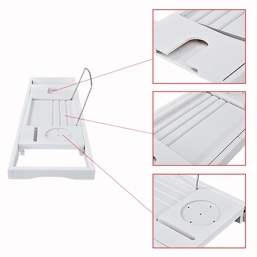 Выдвижная подставка для ванны Бамбуковая стойка многофункциональный поднос