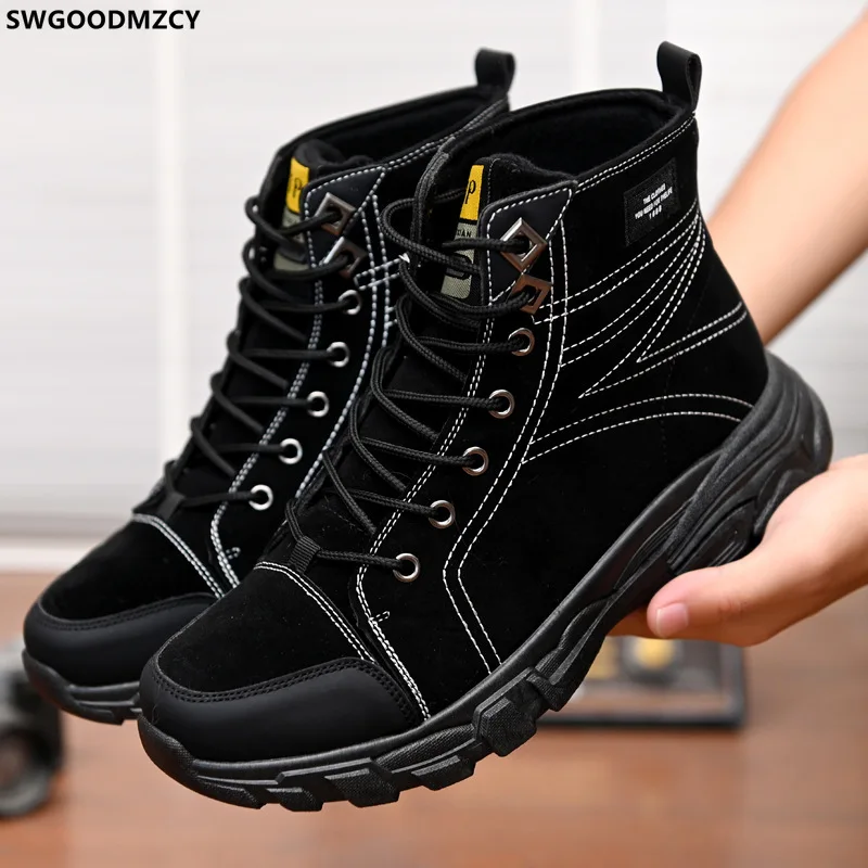 

Black Ankle Boots Men Hiking Shoes for Man 2022 Martin Boots Man Tactical Boots Mens Casual Shoes Zapatos Hombre Bota Masculina