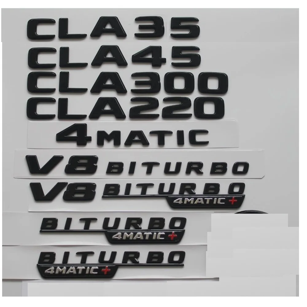 Глянцевые черные эмблемы для Mercedes Benz W117 CLA35 CLA45 CLA45s AMG CLA180 кла200 кла220 кла250 кла280