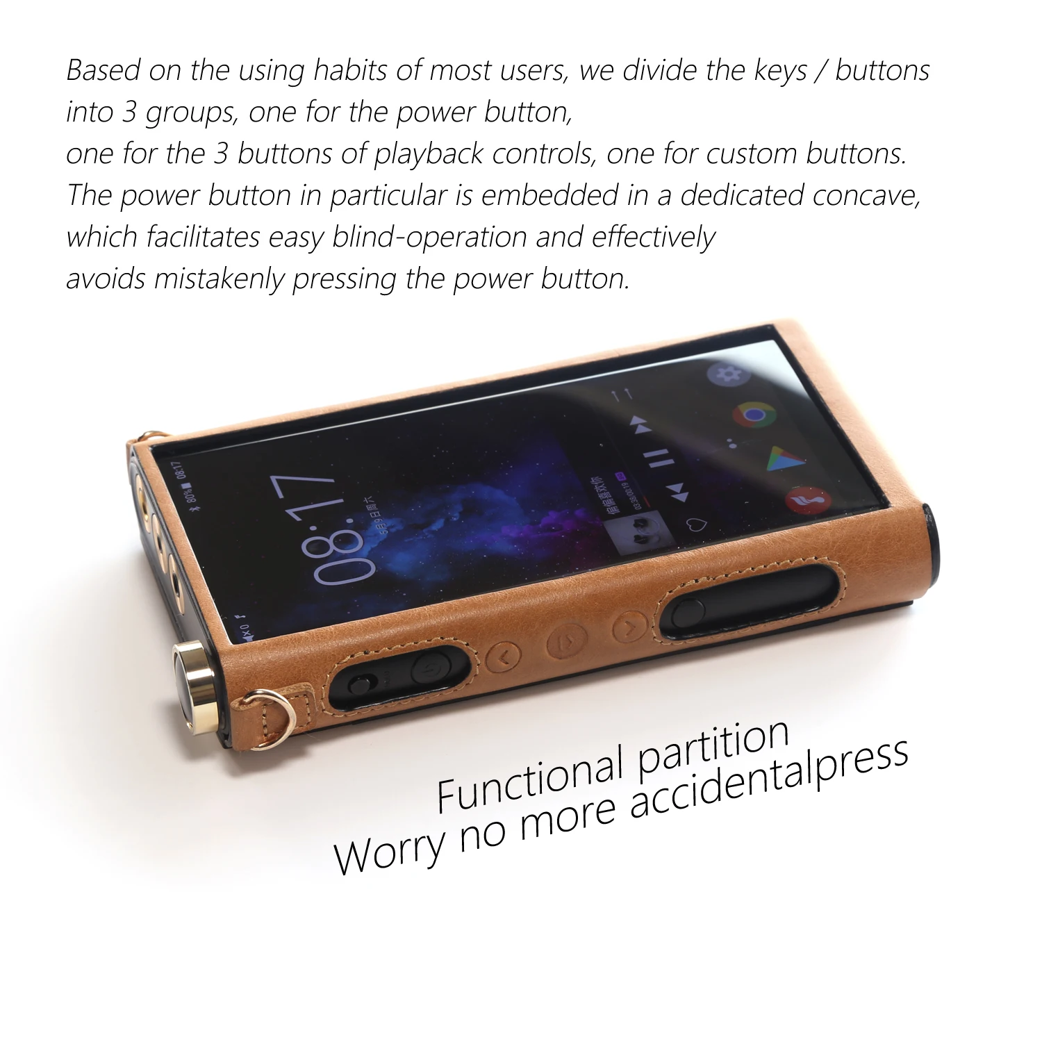 Кожаный защитный чехол DD ddHiFi C-M15 для музыкального плеера FiiO M15 с бесплатной ручкой