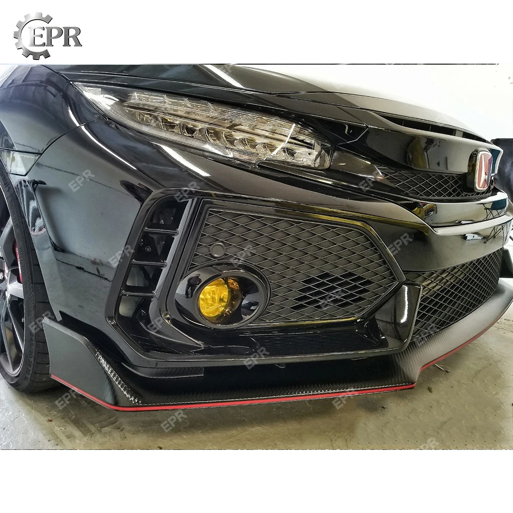 Для Honda Civic FK7 (FC SI) кованый углеродный передний бампер противотуманный светильник