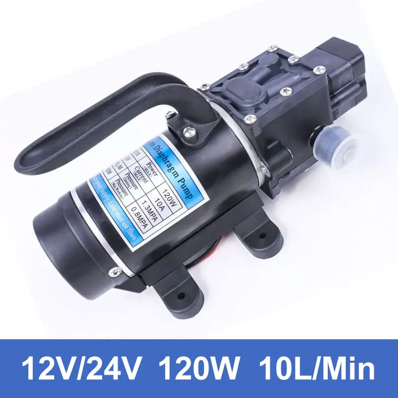 

Миниатюрный Электрический мембранный Водяной насос, автоматический переключатель, помпа высокого давления для мойки автомобилей, 12 В, 24 В п...