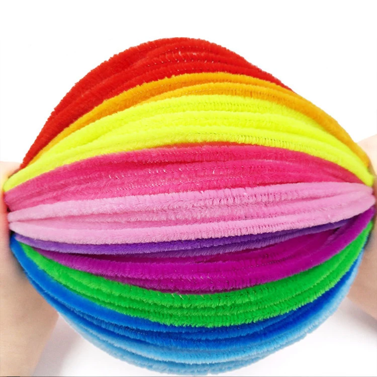100Pcs DIY Handmade Colored Wool Root Top Twisting Bar Fluffy Iron Wire Imaginative Plush Play Baby Gift Decorations | Игрушки и хобби