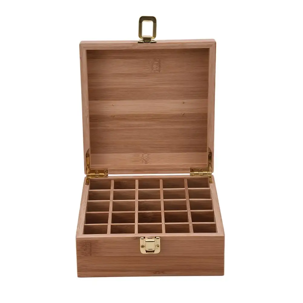 

Essential Oil Storage Box - Oil Case Holder - Wooden Organizer Holds 25 Bottles - Essential Oils Organizer - Essences Holder For