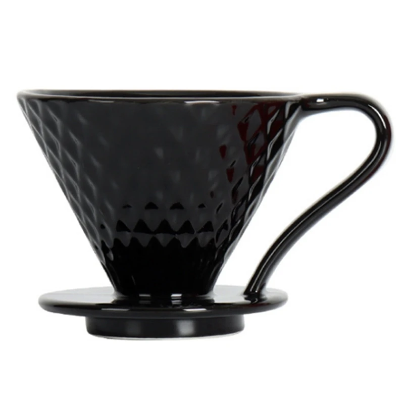 

Coffee Filter Cup V60 Drip Filter Filter Ceramic Spiral Diamond-Shaped Funnel Filter Paper Cup Sharing Pot Set