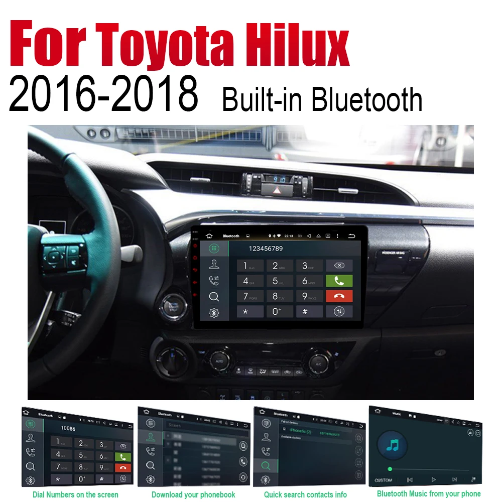 Для Toyota Hilux 2016 2017 2018 Авто Радио 2 Din Android автомобильный плеер GPS Навигация BT Wifi карта