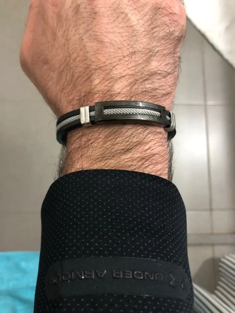 Очаровательный мужской браслет с рифленой Оплеткой Резиновый пряжкой из