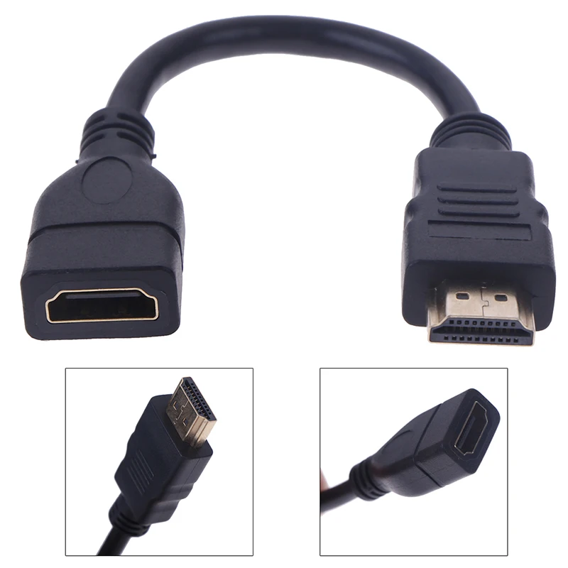 1Pc 15cm/30cm HDMI-compatibale Male To Female Extension Cable HDMI-compatibale Protector Extender Cord