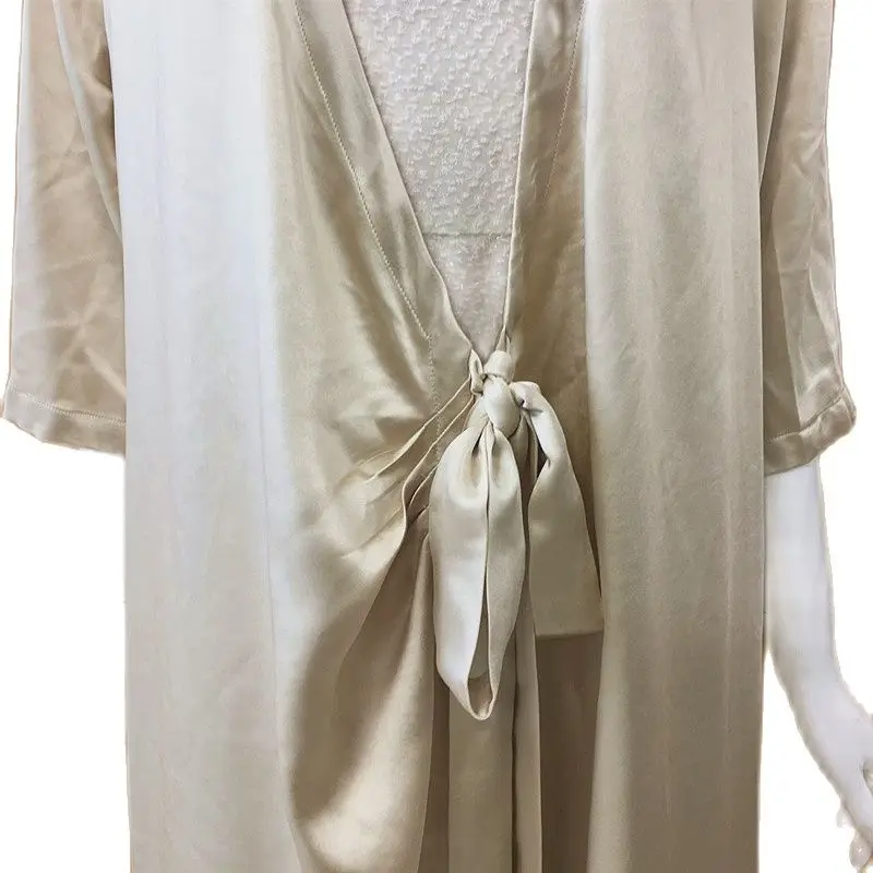 

2019 New Arrival Nightgown Elegant Silky Long Sleeping Women Dress