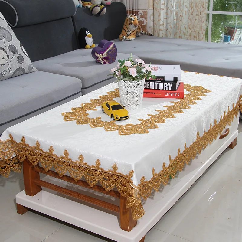 Высококачественная атласная Скатерть Pa.an с цветочным узором Золотая аппликация