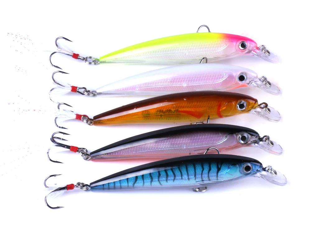 

50pcs Fishing Lure 11CM 13G Laser Minnow pesca hooks fish wobbler crankbait artificial japan hard bait swimbait fishing tackle