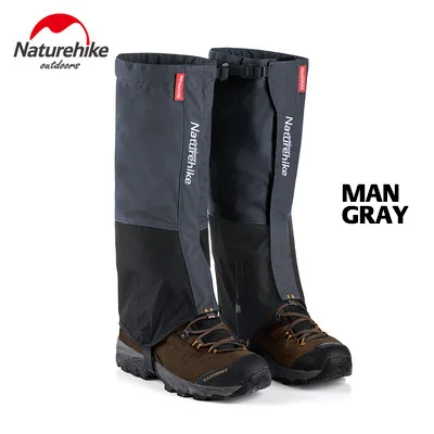 Man Gray Naturehike водонепроницаемые Зимние гетры для пеших прогулок на открытом воздухе, походные леггинсы для прогулок, мужские и женские гетры, грязевые непромокаемые чехлы для обуви - Цвет: Man Gray