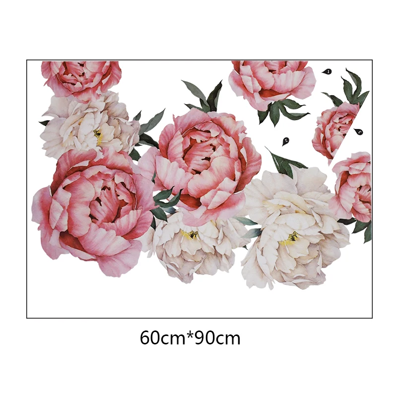 Комбинация цветов пионов 3D Наклейка на стену художественные наклейки для