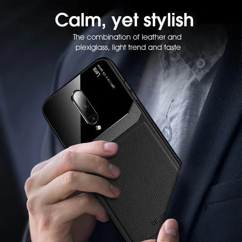 Кожаный зеркальный чехол для Oneplus 7 Pro 6 6t ванплас pro роскошный с полной защитой ван