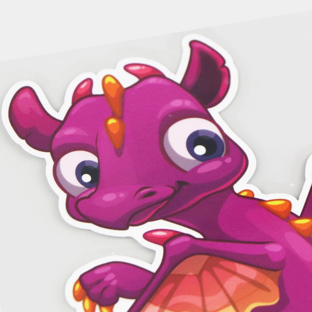 

YJZT 12.517.2CM Cute Purple Dragon Body Scratch Decoration Decals Creative Cartoon Car Sticker 21A-0925