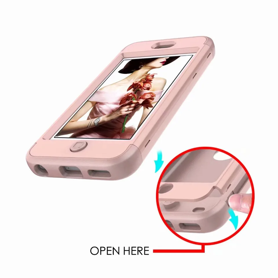 MAX-Q 3-в-1 противоударный чехол для задней панели s For ipod touch 6 6th поколения Жесткий &