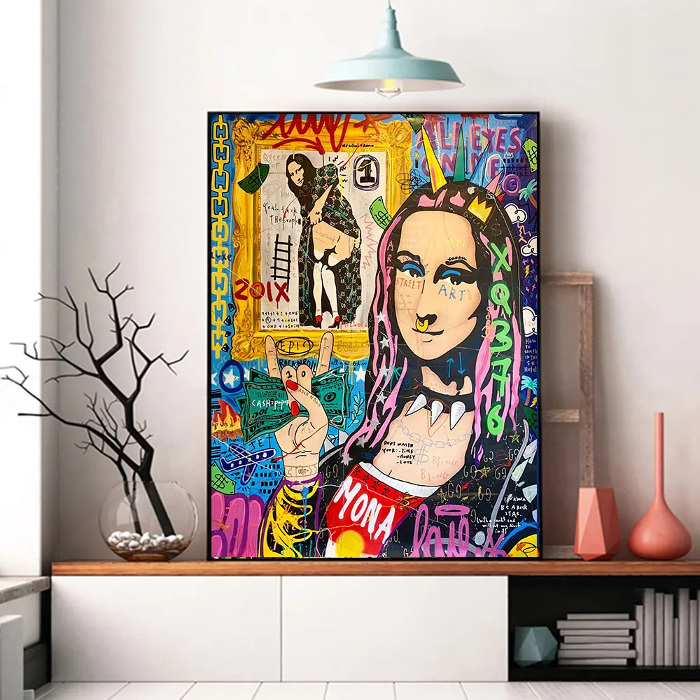Картина на холсте с изображением Моны Лизы в стиле поп-арт | Дом и сад