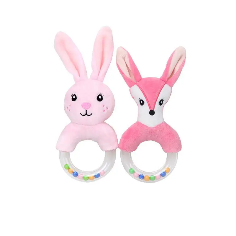 Kuulee Baby Hand Shake Rattle Infant 0-1 Year Old Comfort Puzzle Plush Ring Toy ring long-eared rabbit | Мать и ребенок