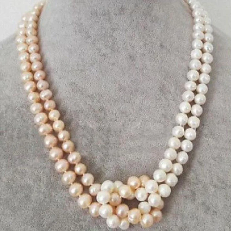 Натуральный 9-10 мм белый натуральный барочный жемчуг ожерелье желтый шар |