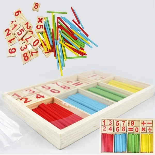 

Цветные бамбуковые Счетные палочки, детская игрушка, учебные пособия Монтессори, счетный стержень для детского сада, математика, обучающая ...
