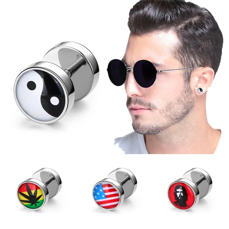 1 шт. гипоаллергенные серьги гвоздики из нержавеющей стали 8 мм|Серьги-гвоздики| |