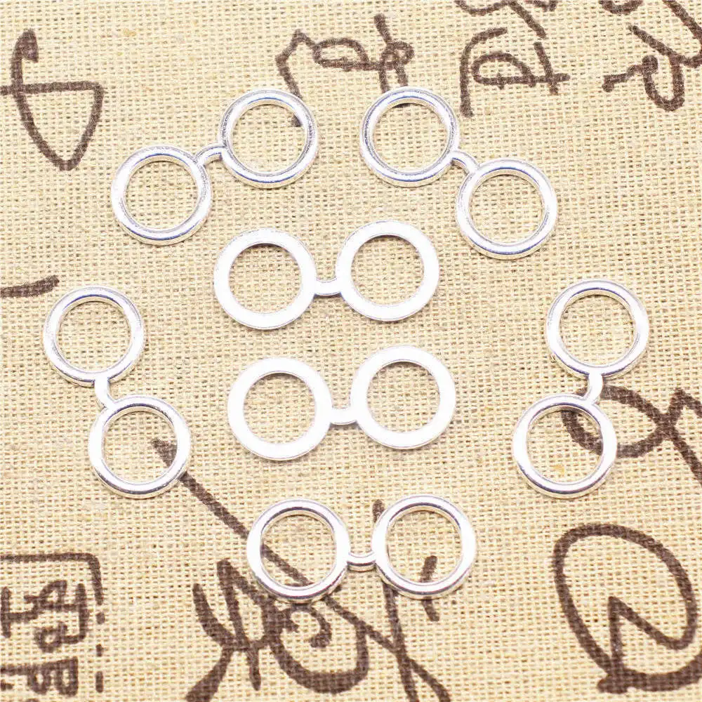 

10 шт., соединитель для очков, античный Серебристый цвет, 13x29 мм